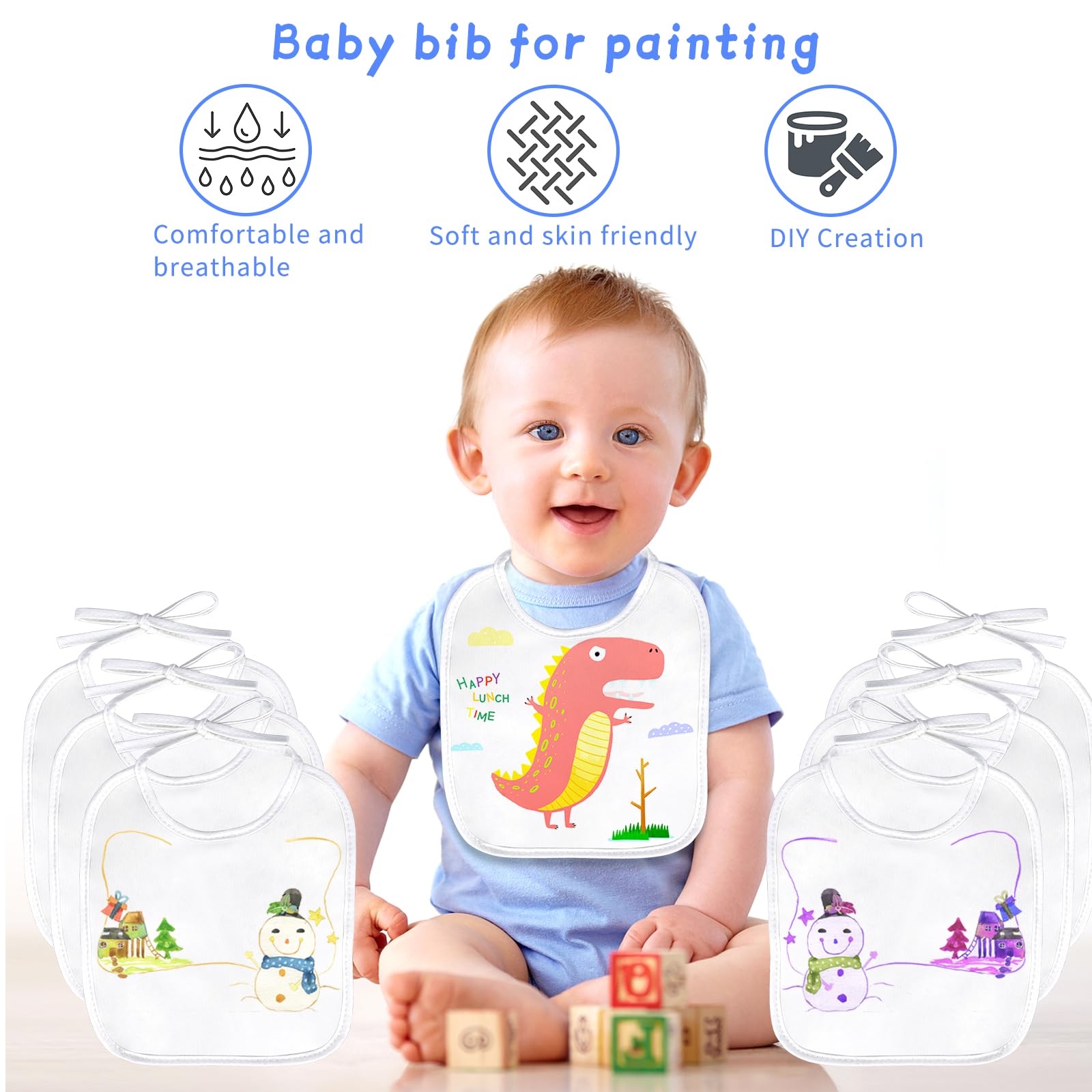 Six stencils included for creative bib designs and patterns