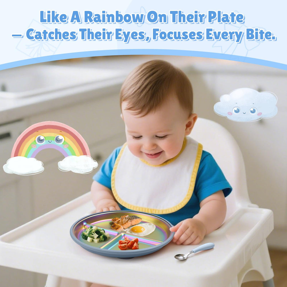 Goldusk on high chair tray shows stable mealtime for toddlers.
