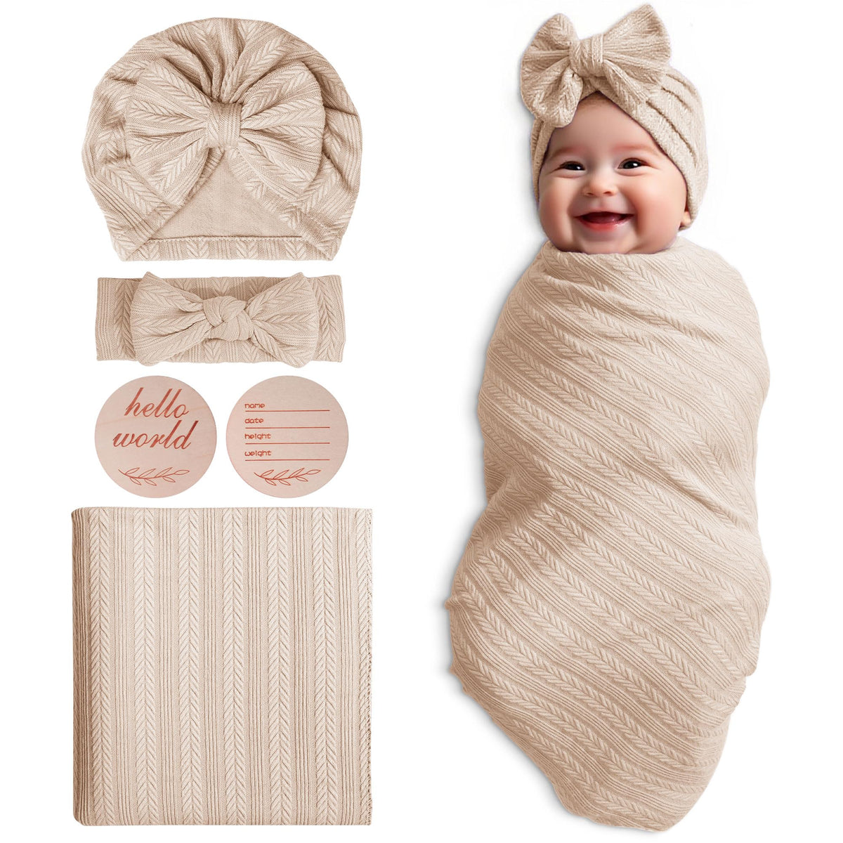 Golener baby swaddle set newborn blanket—soft, breathable fabric for secure sleep.