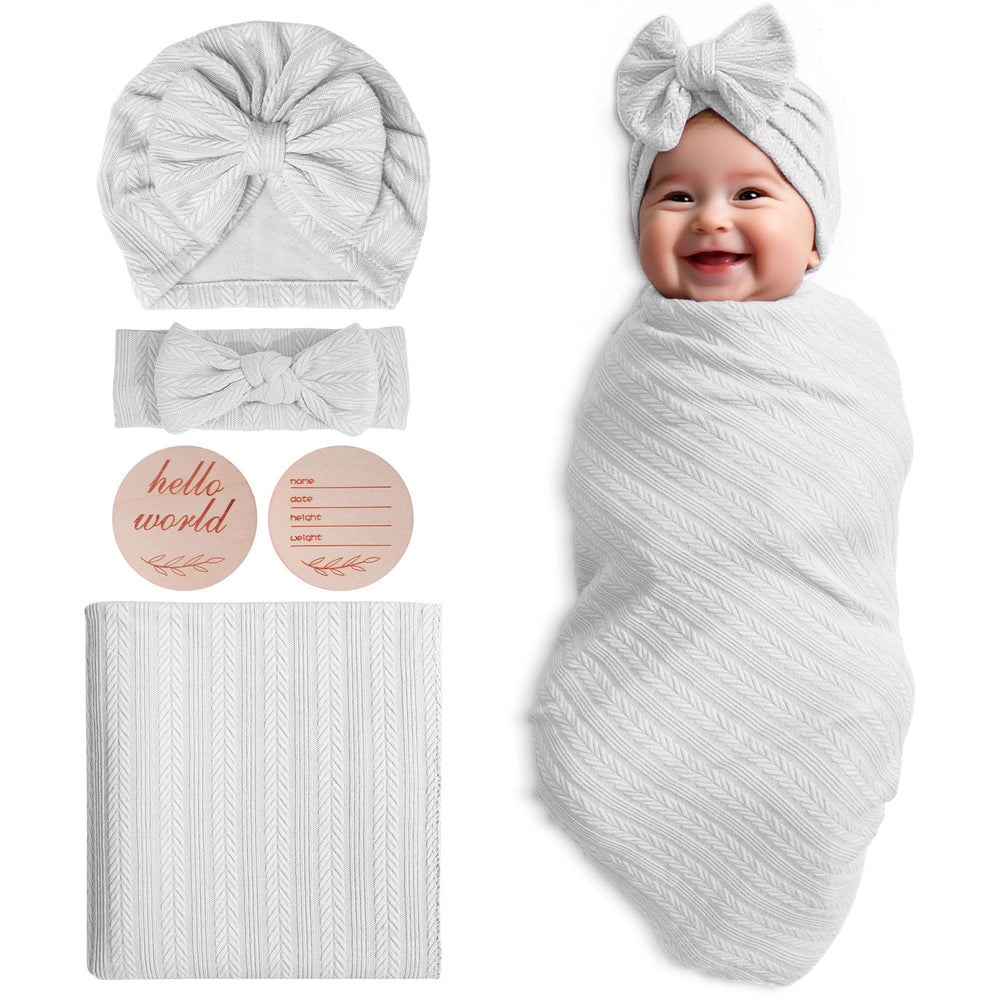 Golener muslin blanket swaddle set in white showing soft fabric and newborn comfort.
