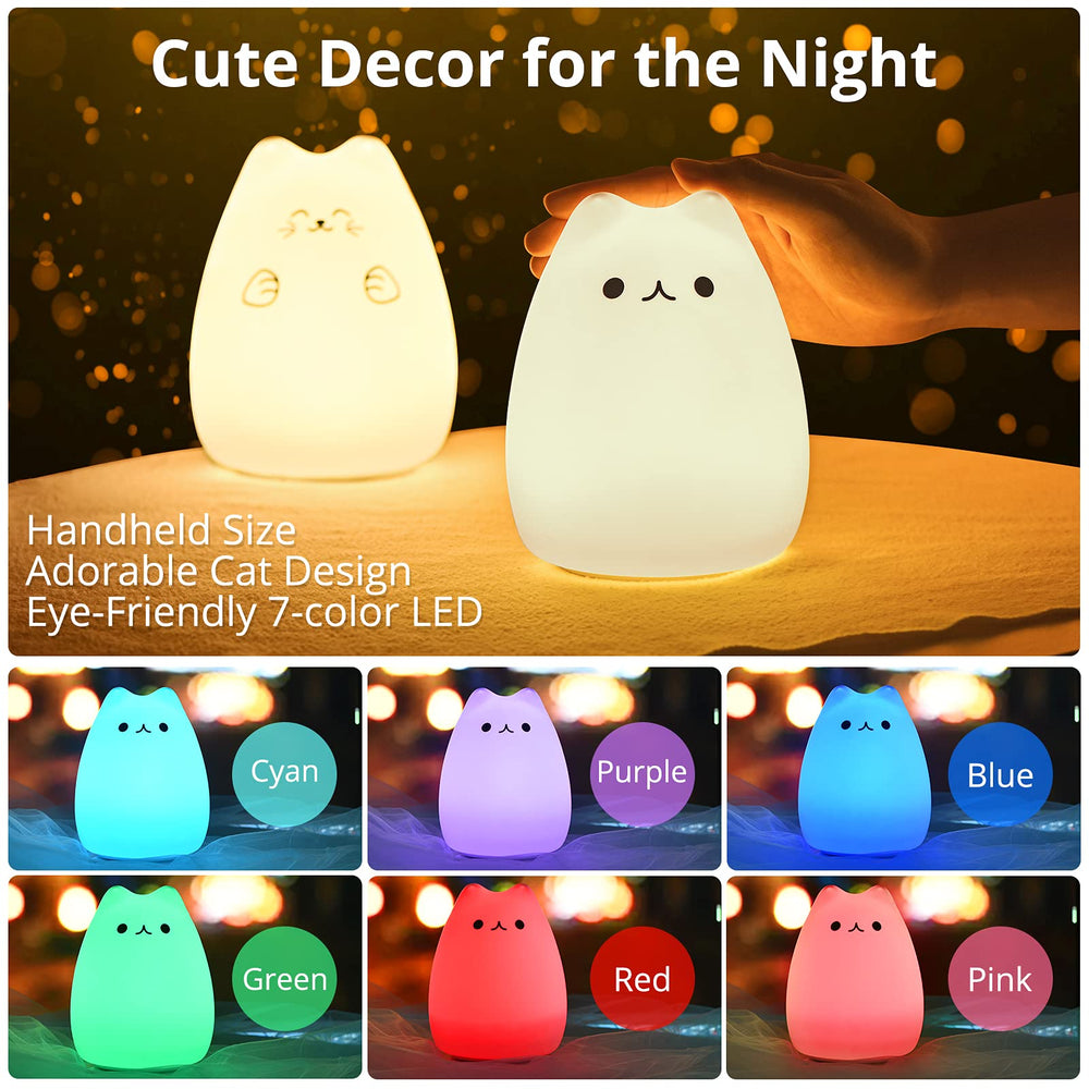 GoLine Cat Lamp side view highlights compact 6-inch size ideal for nightstands.