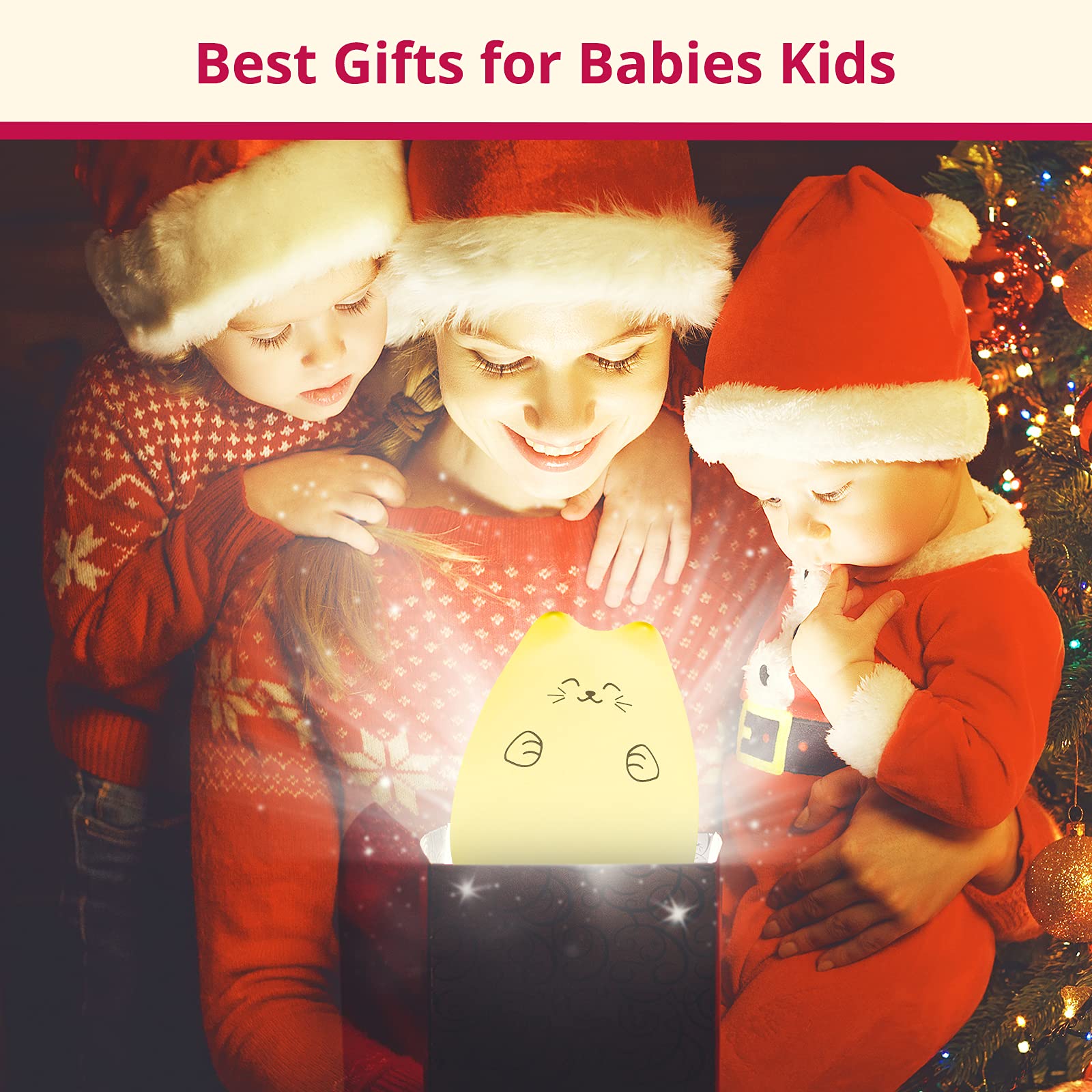 GoLine silicone cat night light close-up emphasizes BPA-free material and soft touch.