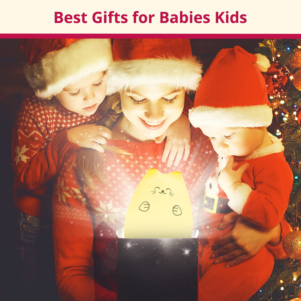 GoLine silicone cat night light close-up emphasizes BPA-free material and soft touch.