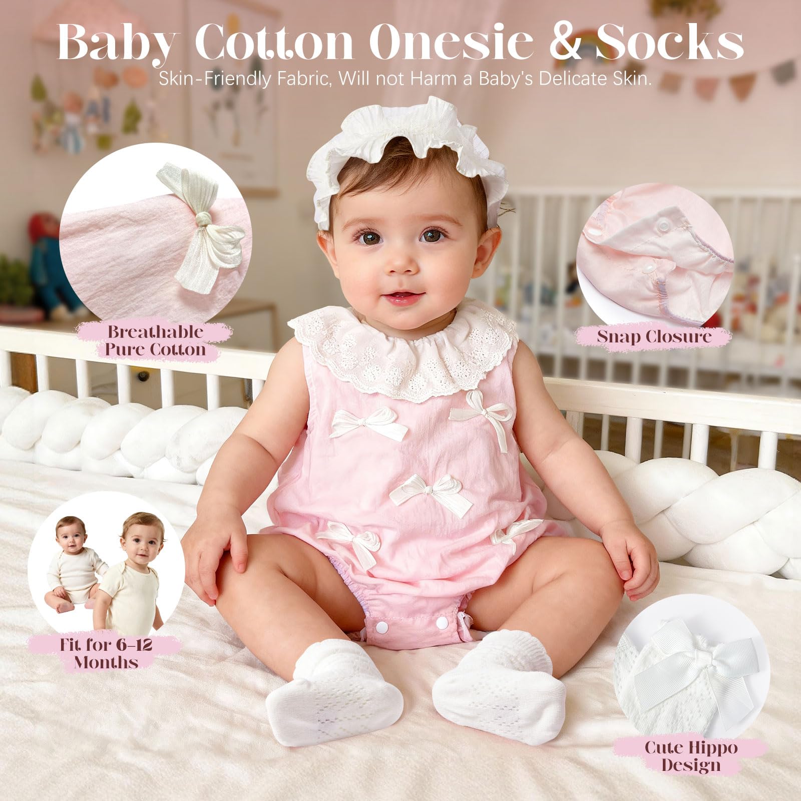 Golray crochet rabbit plush provides cuddly companionship for baby.