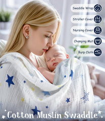 Golray cotton muslin swaddle blanket versatile for swaddling and nursing