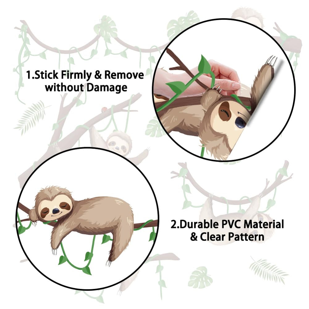 GOMAKERER sloth PVC material closeup shows strong adhesion and removable design.