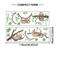 GOMAKERER sloth wall stickers in playroom setting add playful charm.