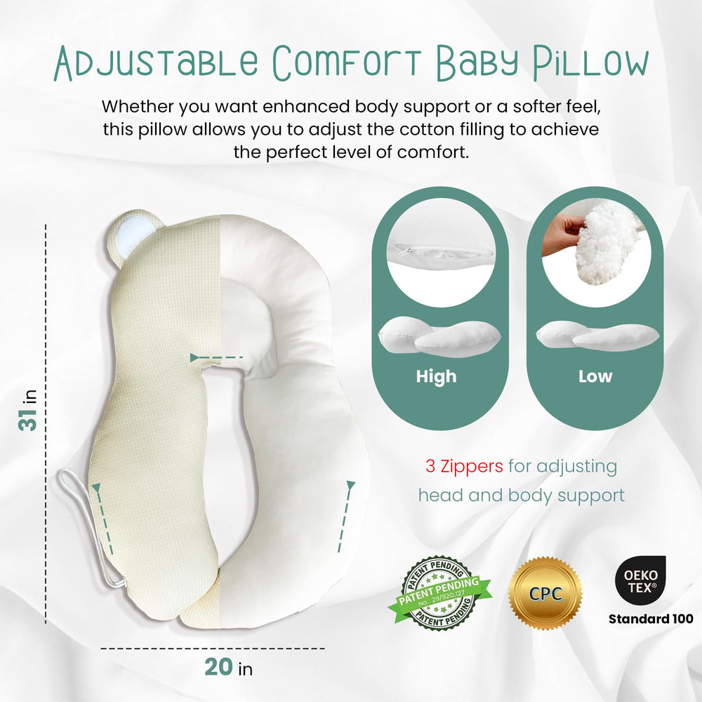 Gomigomi baby pillow shown as portable and lightweight