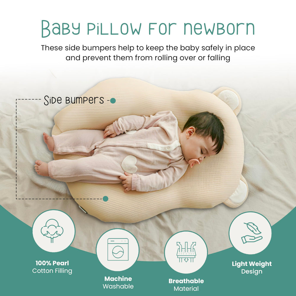 Gomigomi baby pillow setup for tummy time