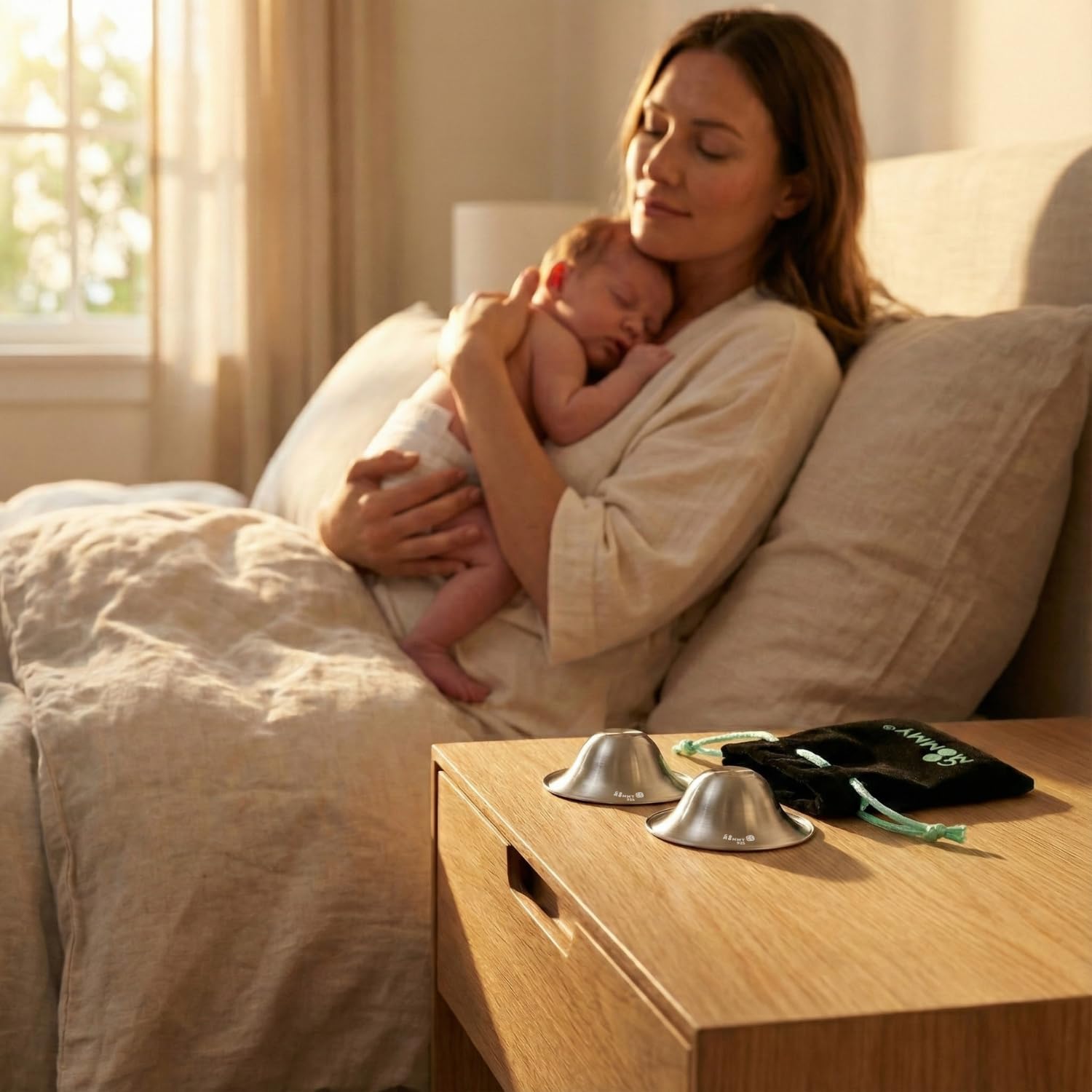 GoMommy breastfeeding essentials in hospital bag setup for new moms