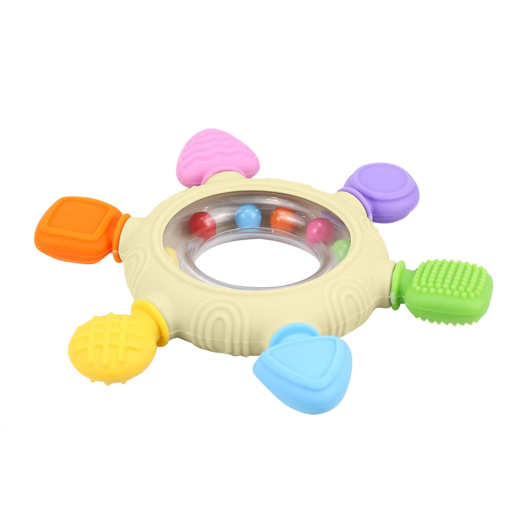 GONGONMINHOA silicone rattle teether bright colors for multisensory play