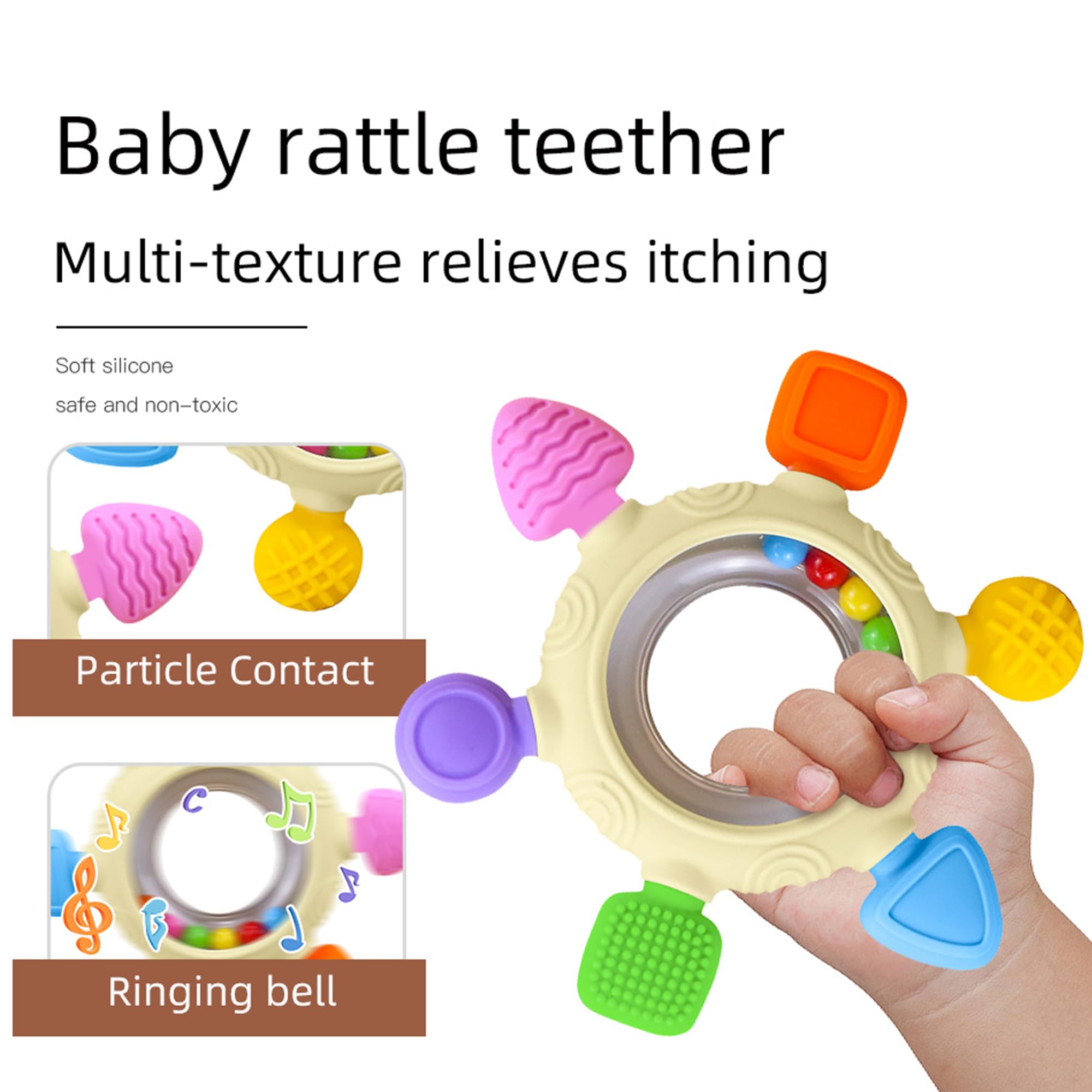 GONGONMINHOA soft rattle adds subtle sensory cue without overwhelming baby