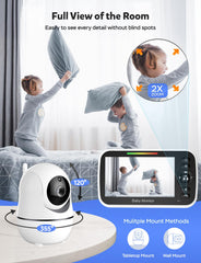 GoodBaby monitor tilt 120 degrees provides flexible viewing from crib to doorway.