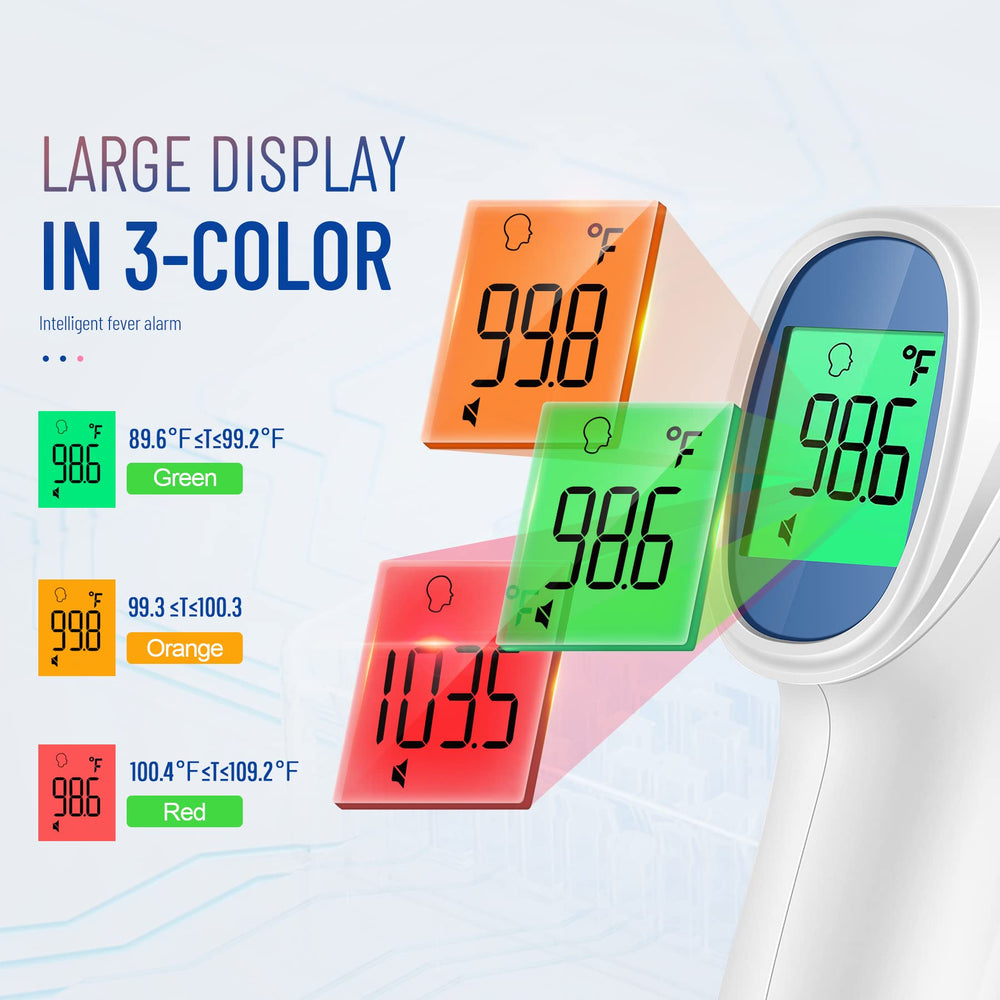 GoodBaby forehead thermometer LCD display shows clear temperature at a glance.