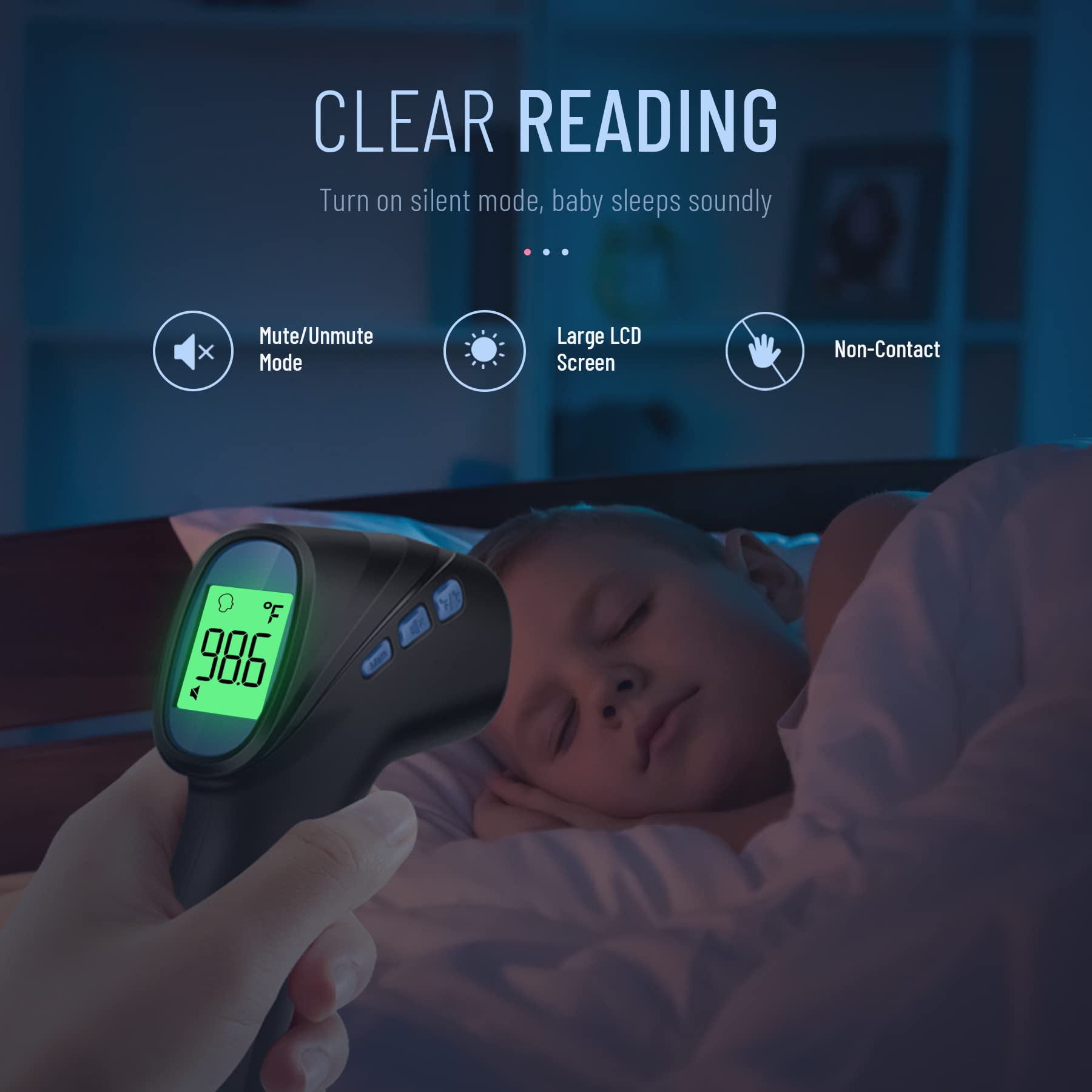 GoodBaby Forehead Thermometer one-button design for quick checks.