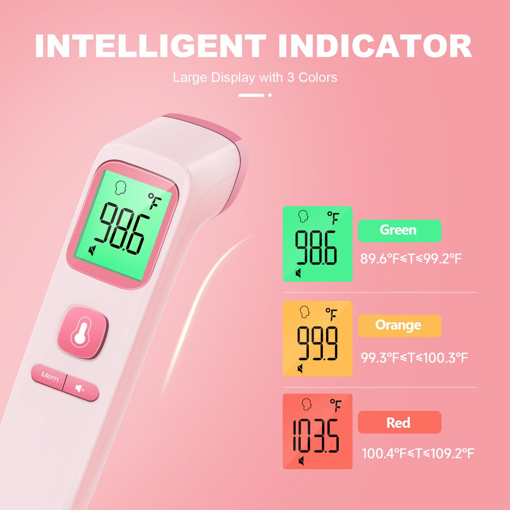 GoodBaby No-Touch Thermometer fever alarm signals elevated temperature.