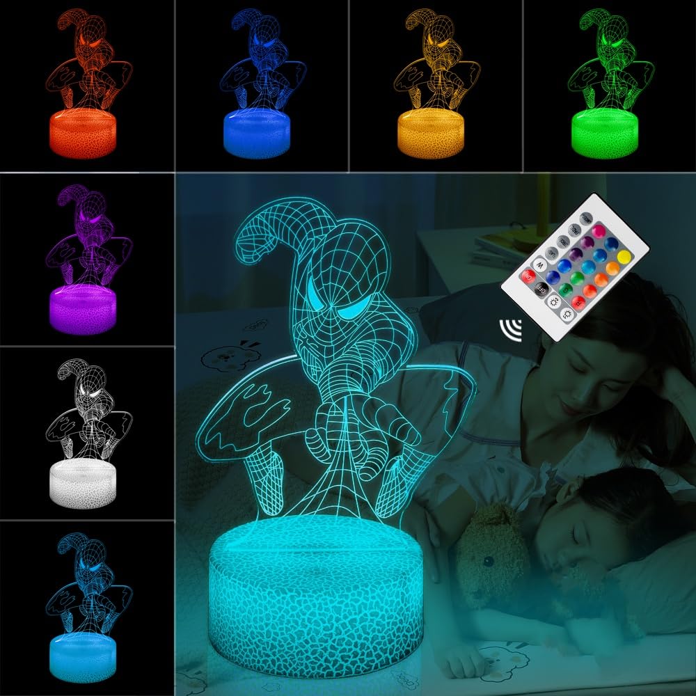 GOODDEYUN 3D night light base glows softly for bedtime calm.