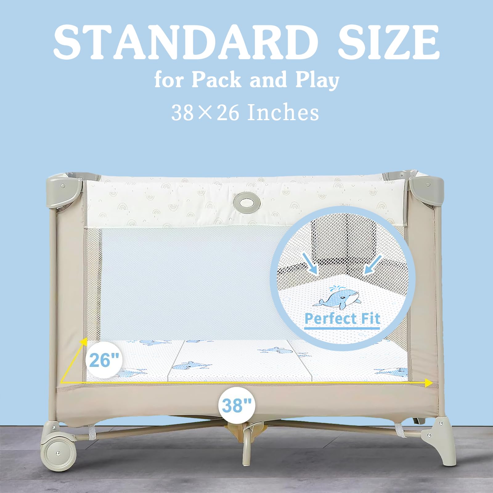 GOODFINDS memory foam center for comfy baby naps and toddler lounging.