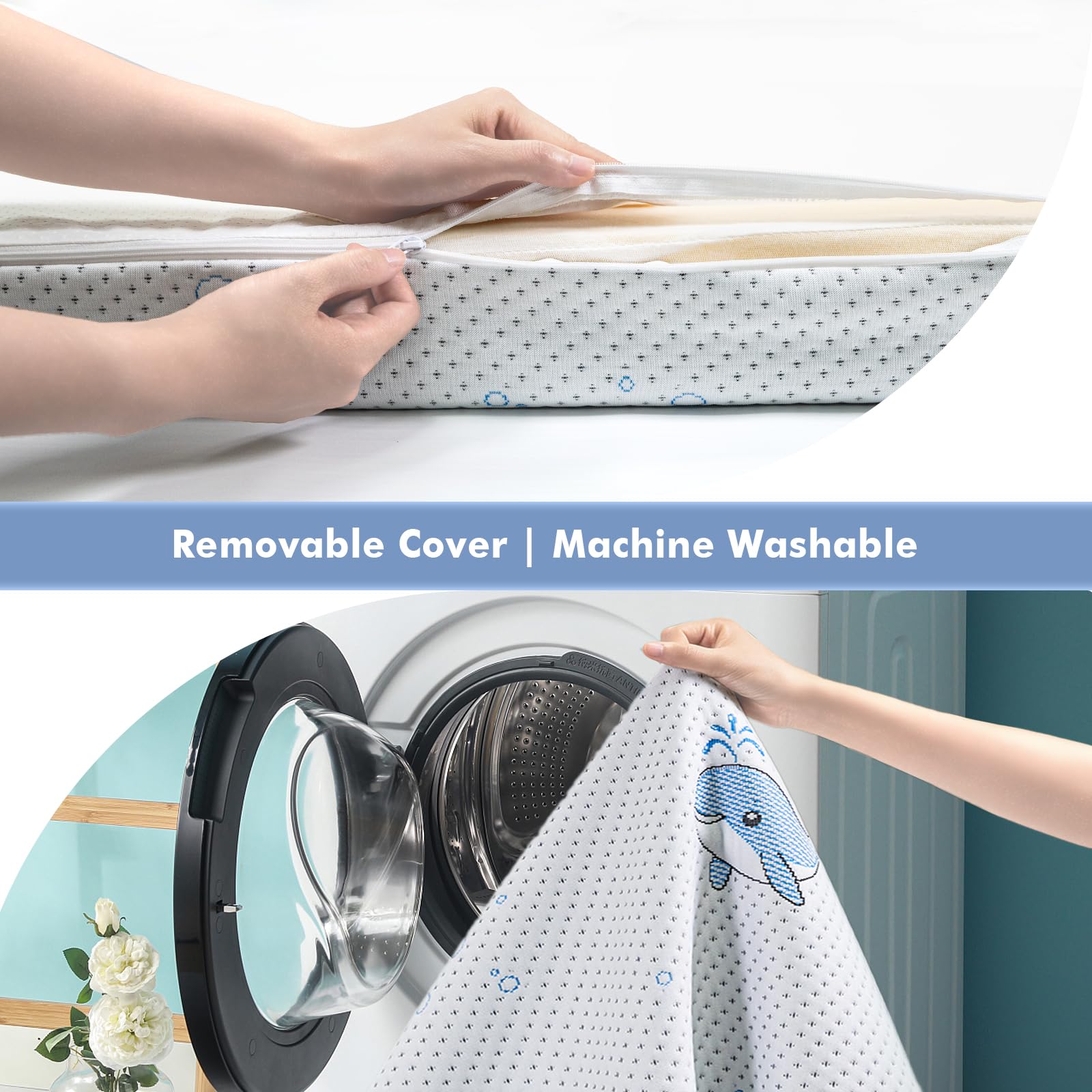 GOODFINDS CertiPUR-US certified memory foam detail emphasizing safety standards.