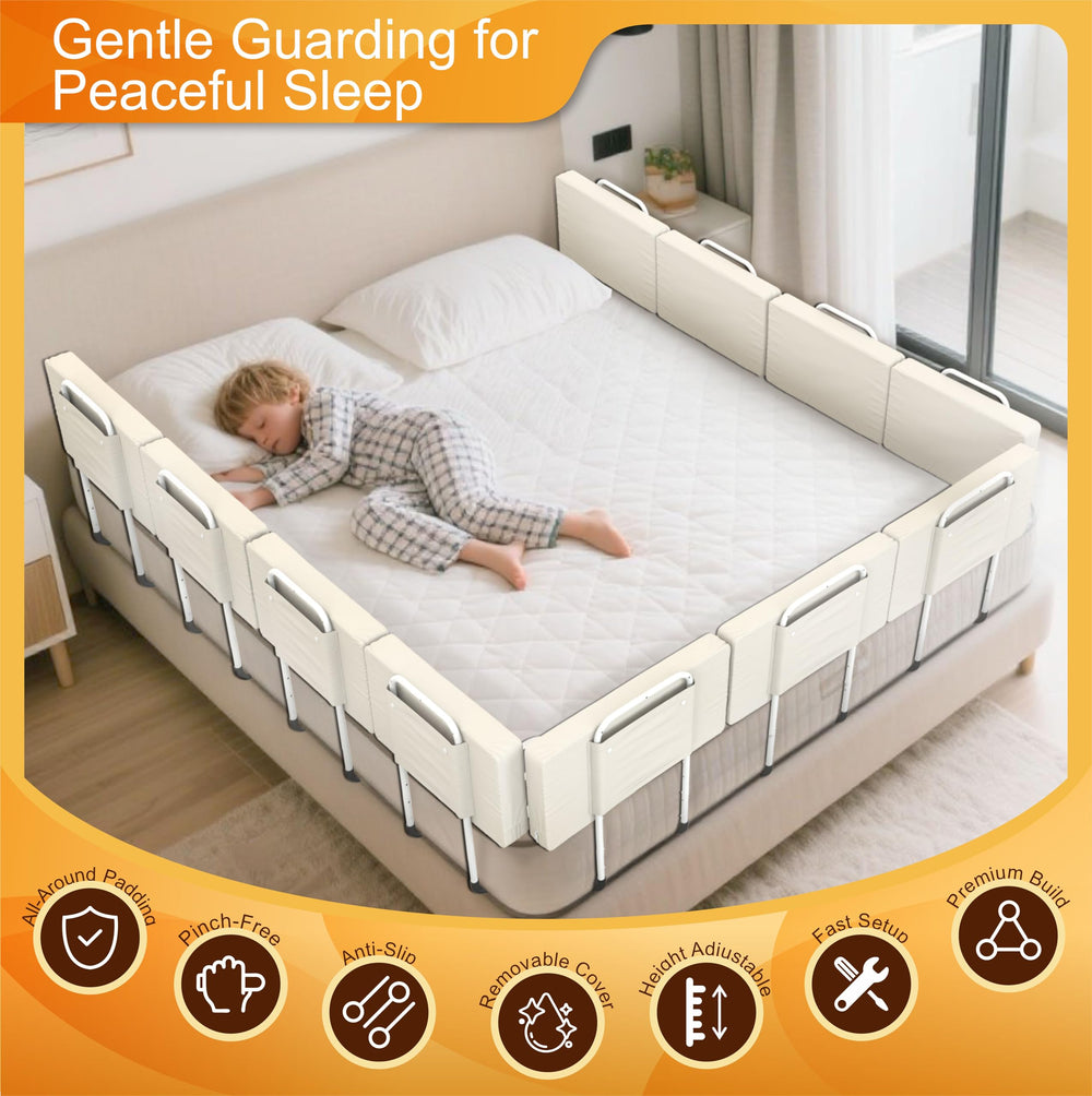 Goodleben bed rail removable washable cover, easy cleaning after little messes.