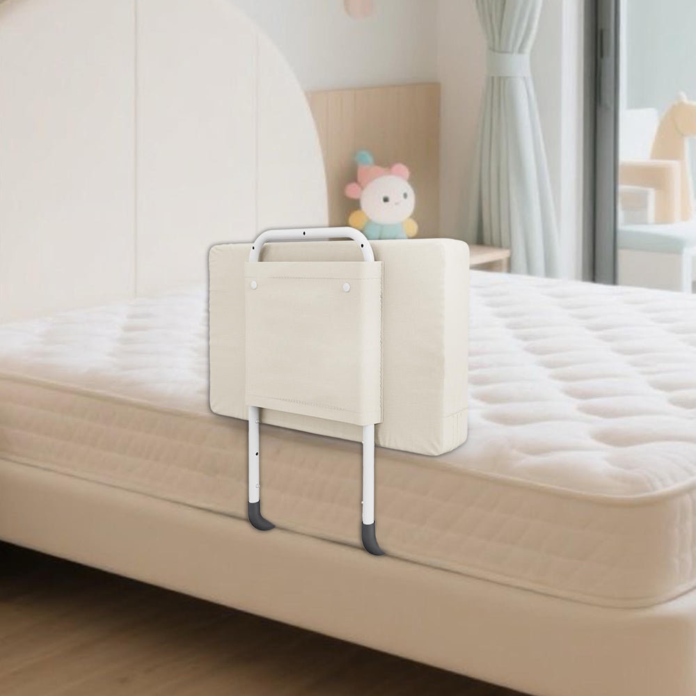 Goodleben bed rail toddler guard on twin bed, secure sleep barrier for safe nighttime.