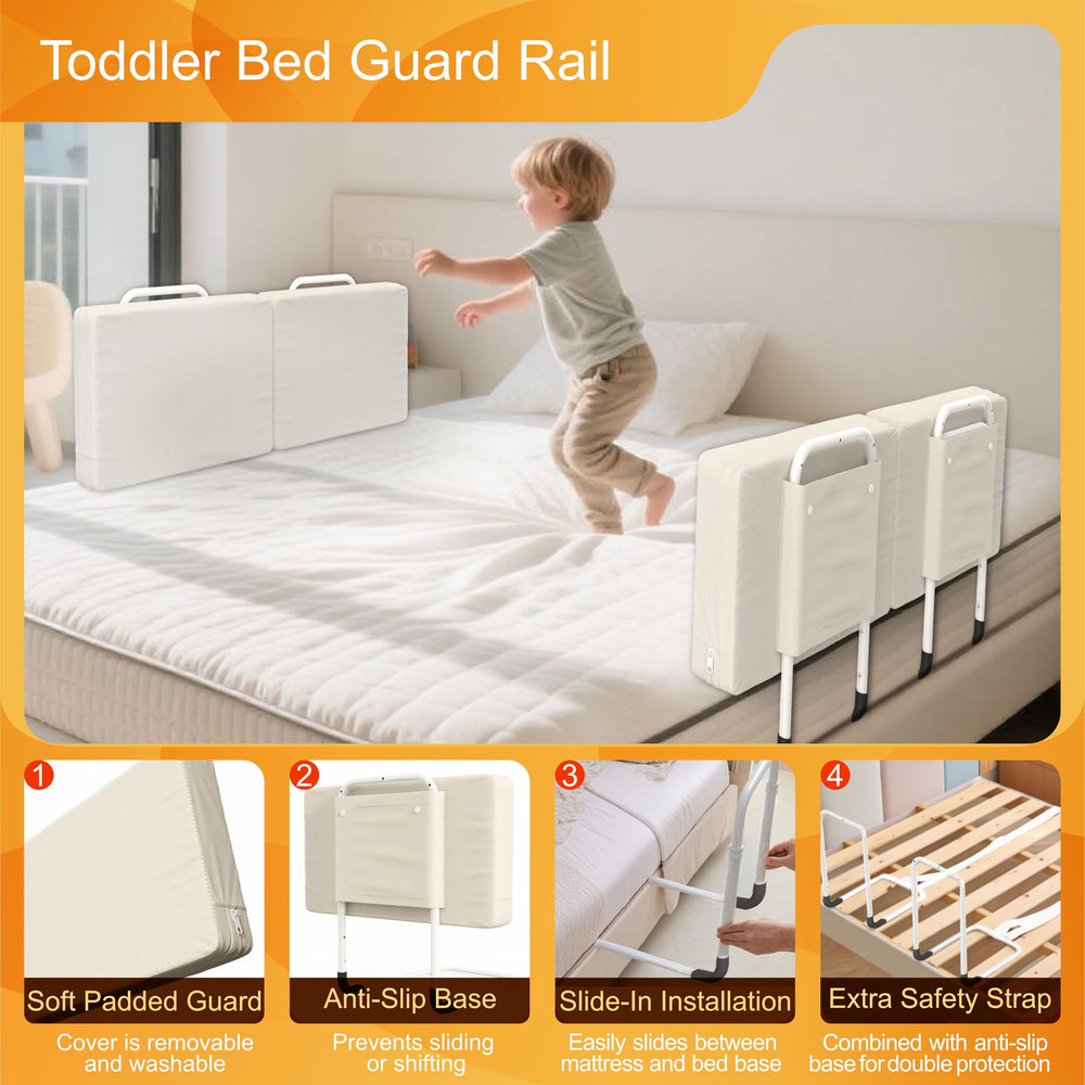 Goodleben bed rail tool-free installation, quick setup for busy households.