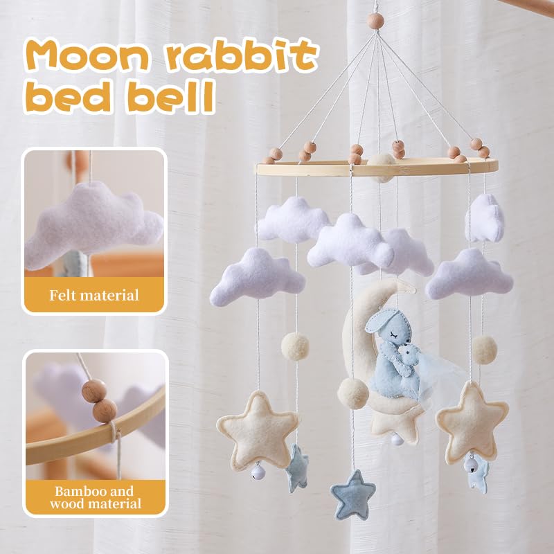 GOODMOM Dreaming Bunnies mobile bunny decorations engage infant visual development.