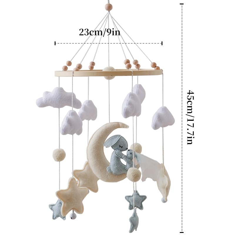 GOODMOM Dreaming Bunnies mobile versatile nursery decor suits many baby rooms.