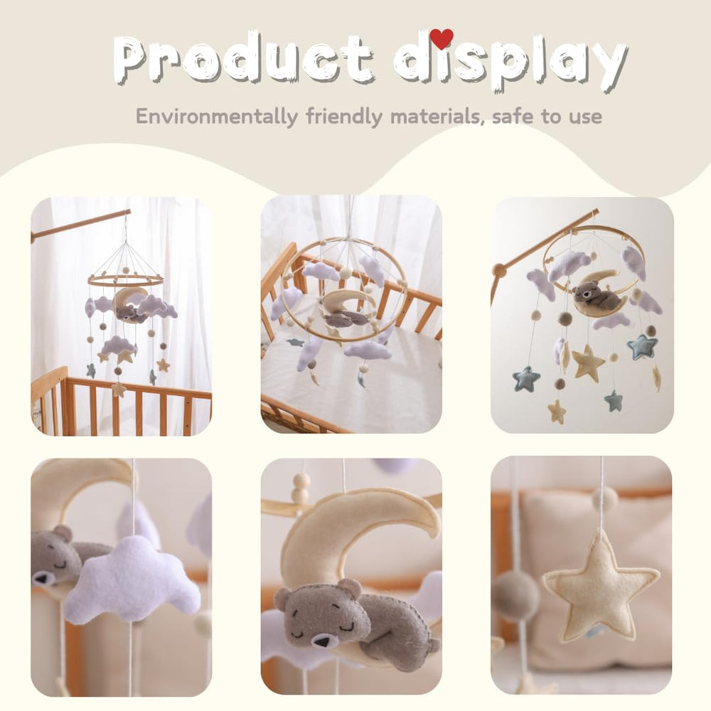GOODMOM Sleeping Bear Mobile easy-assembly design simplifies setup for busy parents.