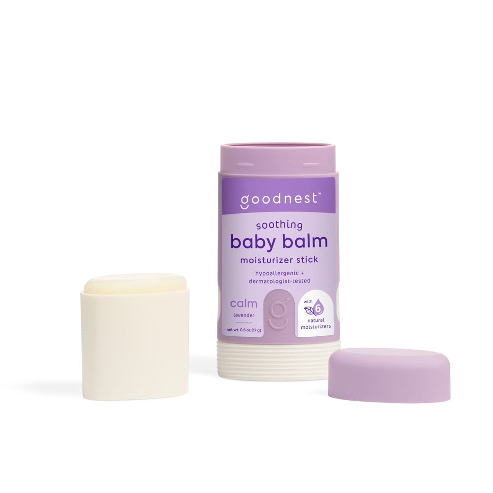Goodnest baby travel balm stick lavender tube for on-the-go moisturization.