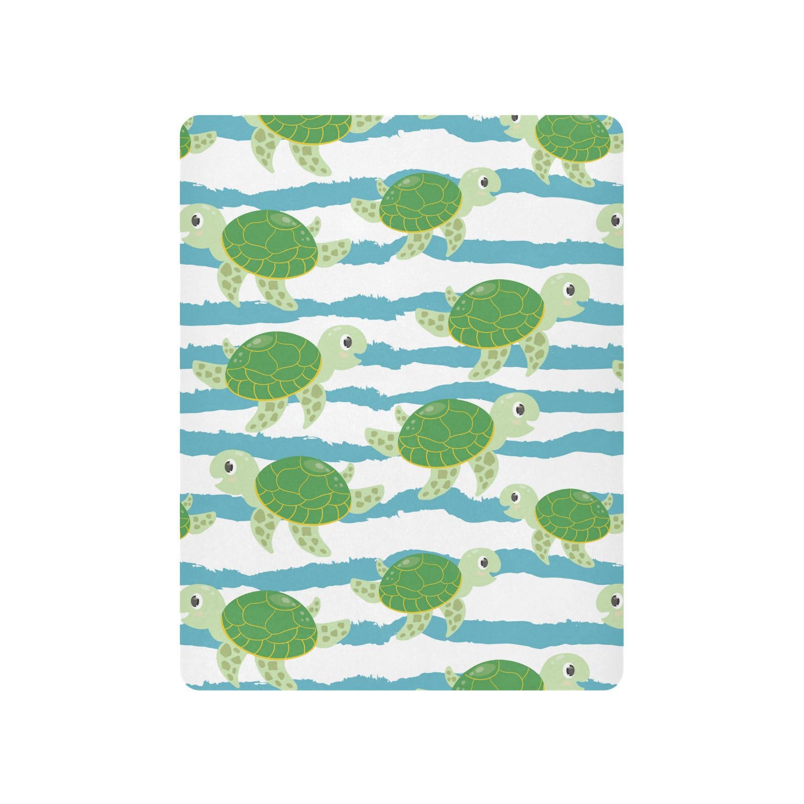 GOODOLD Sea Turtle crib sheet elastic fit demonstrates snug, secure mattress edge.
