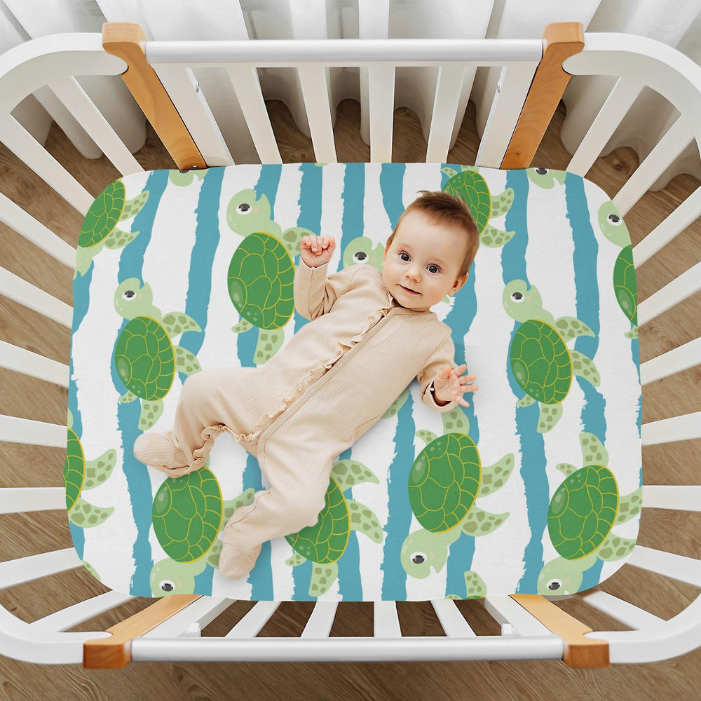 GOODOLD Sea Turtle crib sheet washing care instructions simplify routine maintenance.
