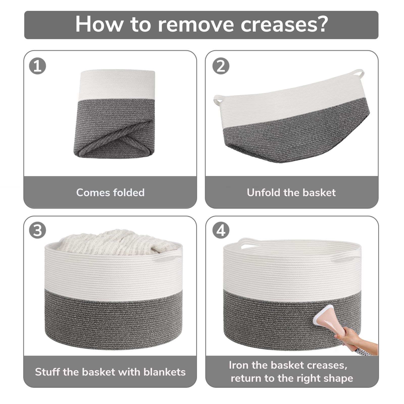 Goodpick 115L grey basket—neutral decor that blends with most interiors.