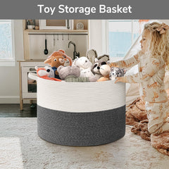 Goodpick 115L nursery with toys—soft rope basket keeps play area organized.
