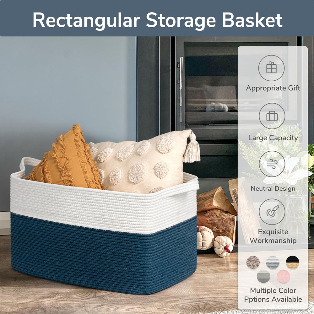 Goodpick 75L blue basket suits blankets, towels and toys.