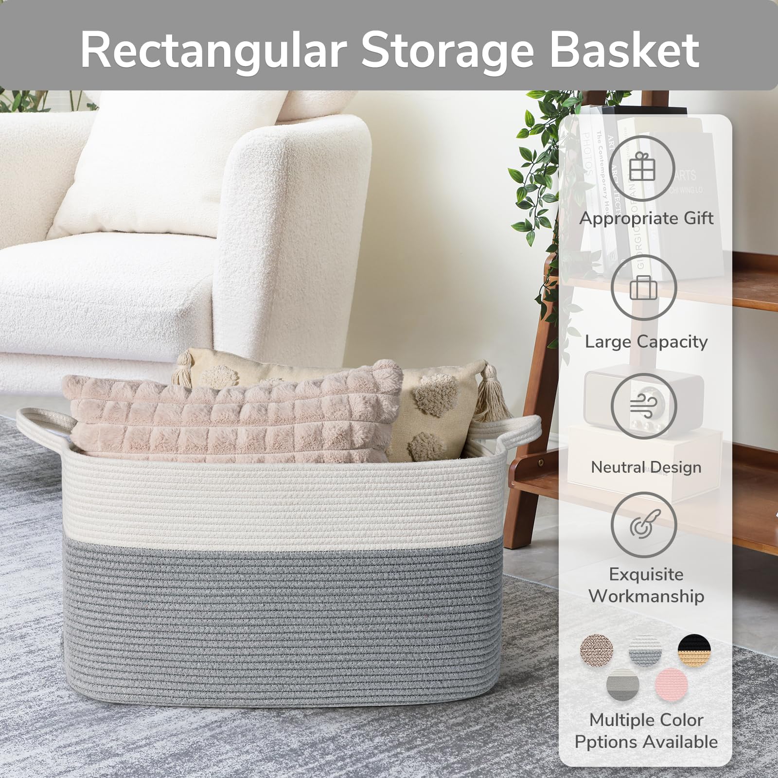Goodpick 75L capacity shown in a cozy living room setup.