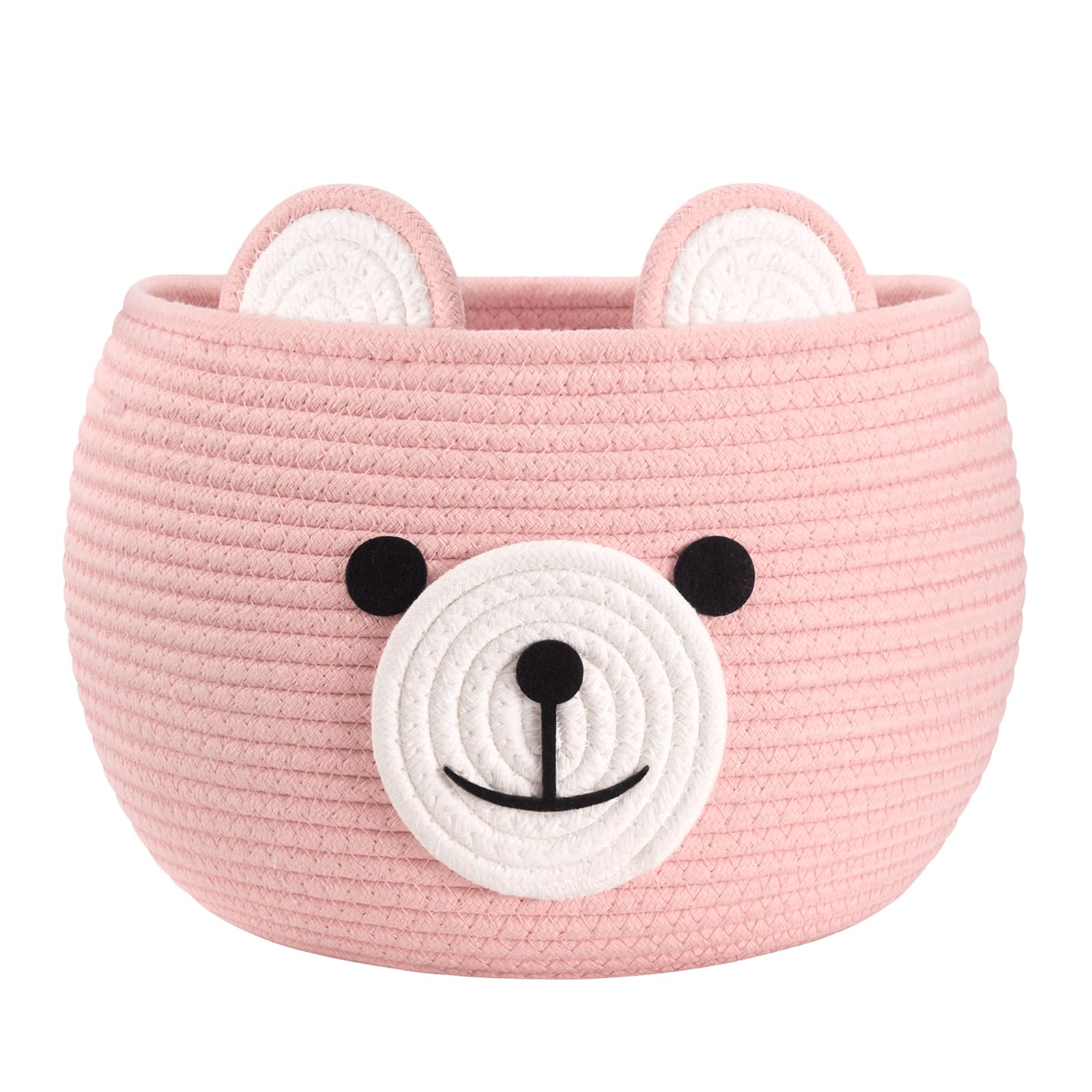 Goodpick baby basket in white and pink for nursery storage and organization