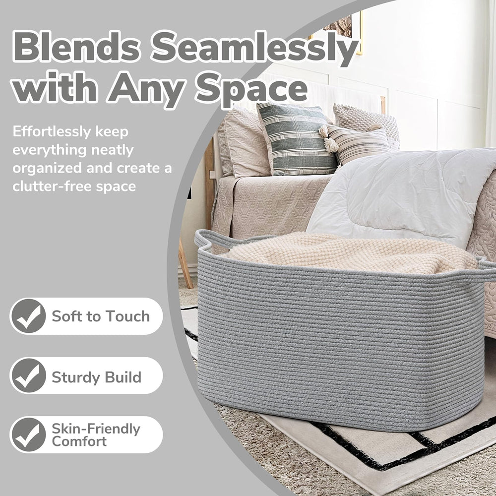 Goodpick baby-friendly basket offers soft storage for baby clothes and toys.