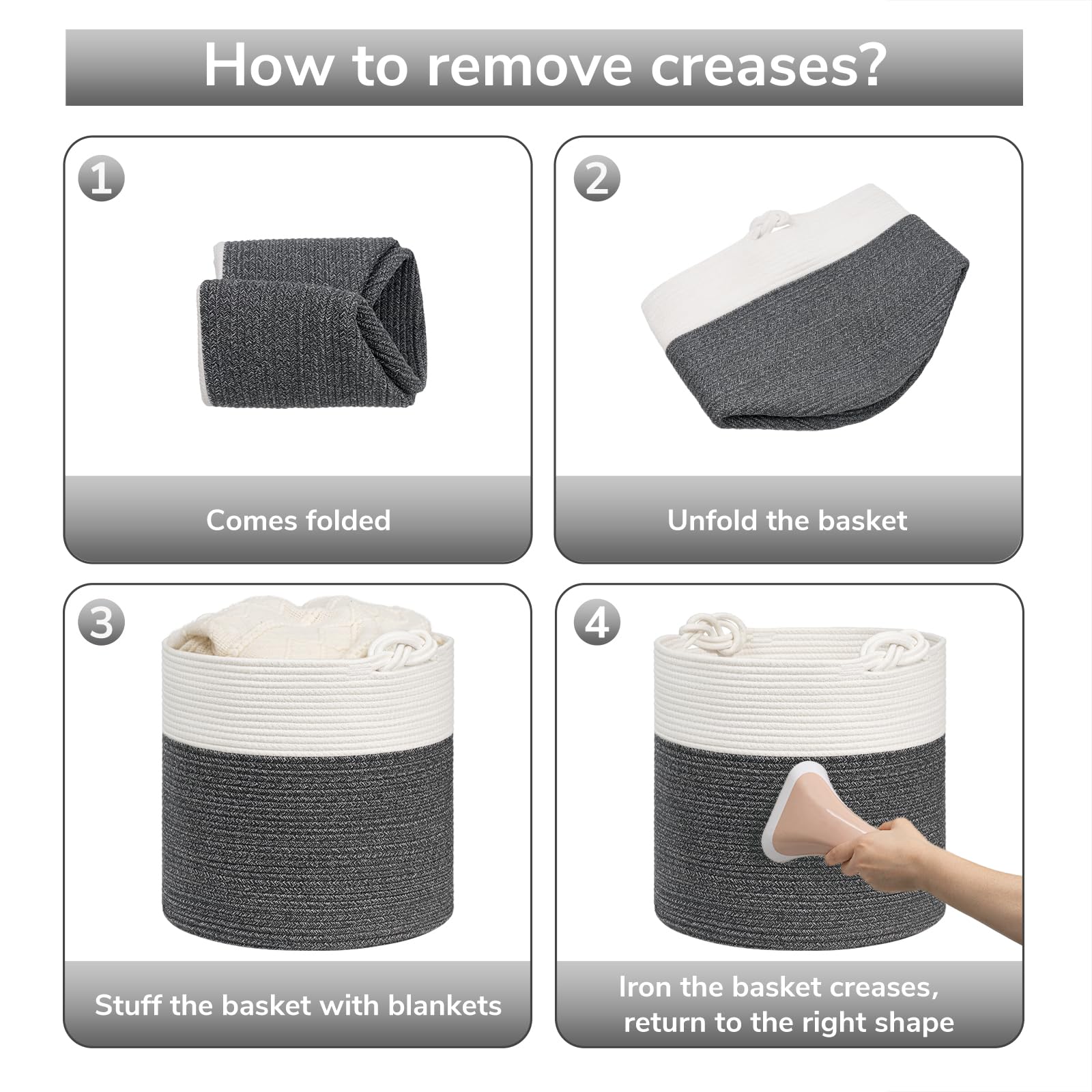 Goodpick Baby Storage Basket close-up cotton-rope shows durable texture for daily nursery use