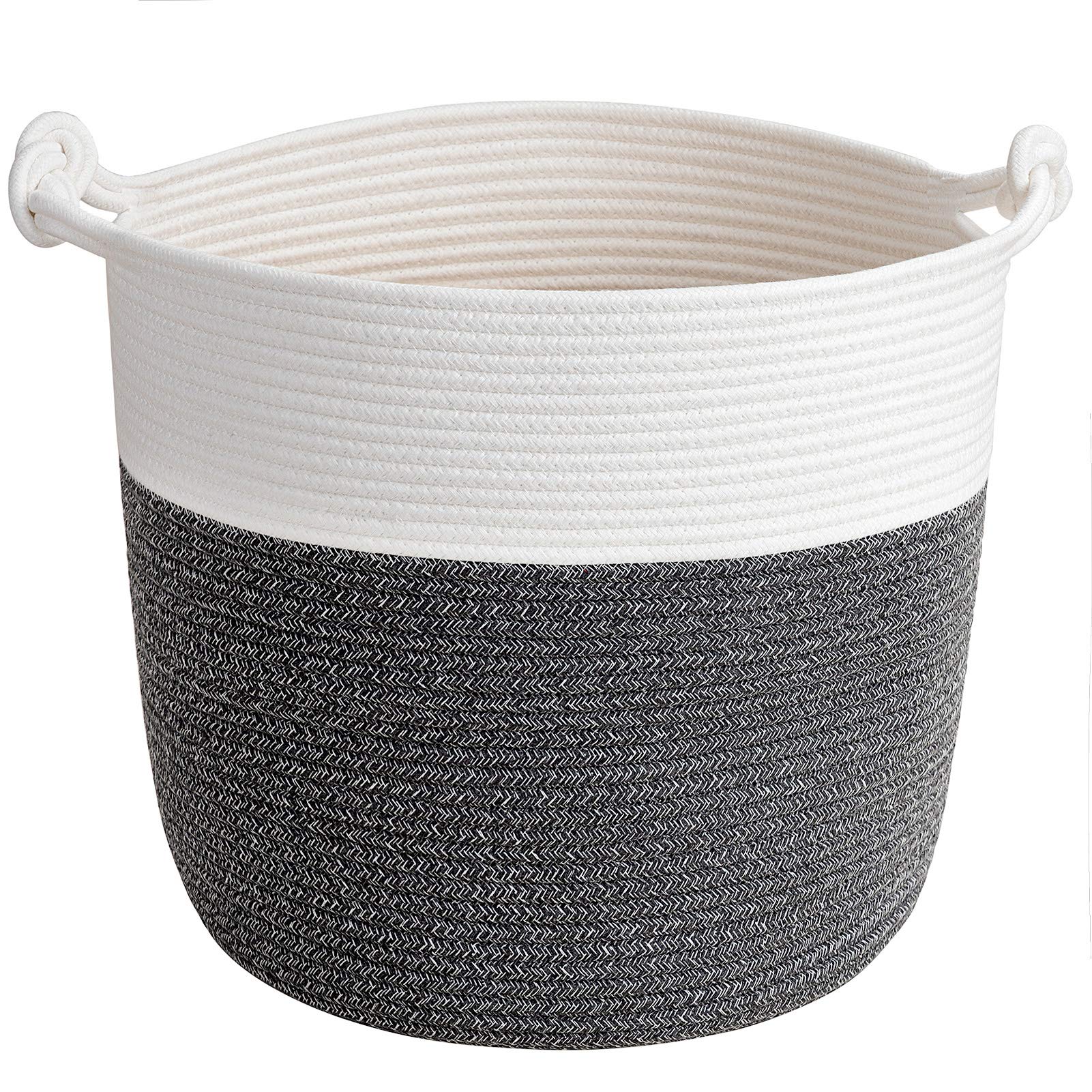 Goodpick Baby Storage Basket front view highlights soft cotton rope for gentle nursery organization