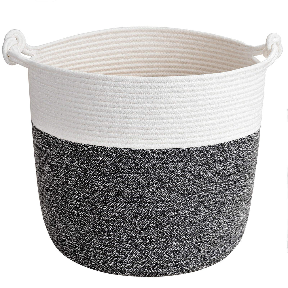Goodpick Baby Storage Basket front view highlights soft cotton rope for gentle nursery organization