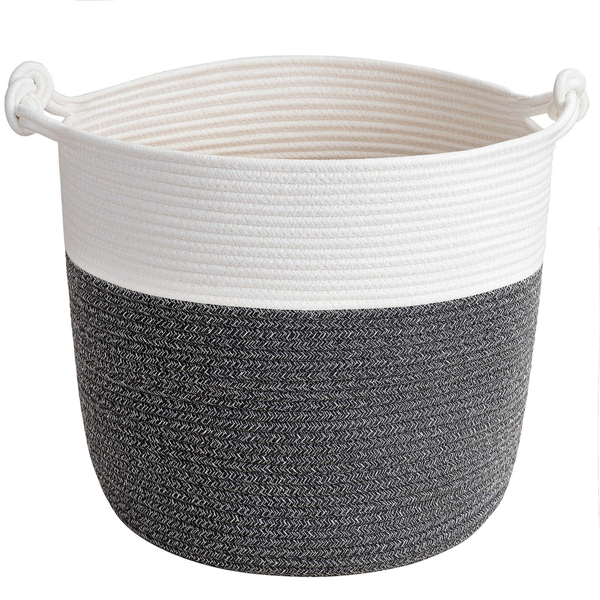 Goodpick Baby Storage Basket front view highlights soft cotton rope for gentle nursery organization