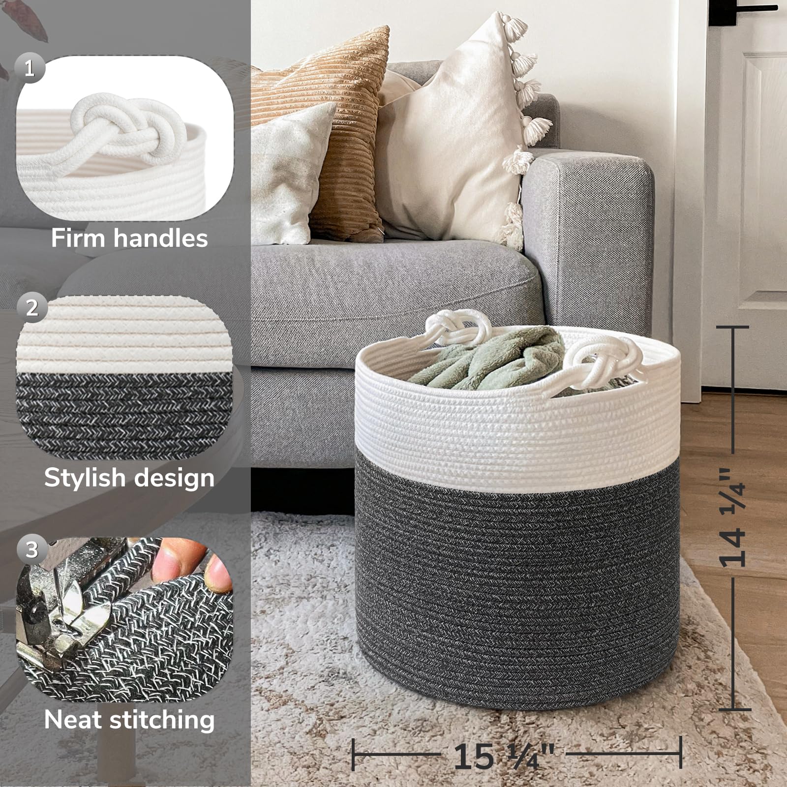 Goodpick Baby Storage Basket in nursery reflects stylish, neutral design fitting various room styles