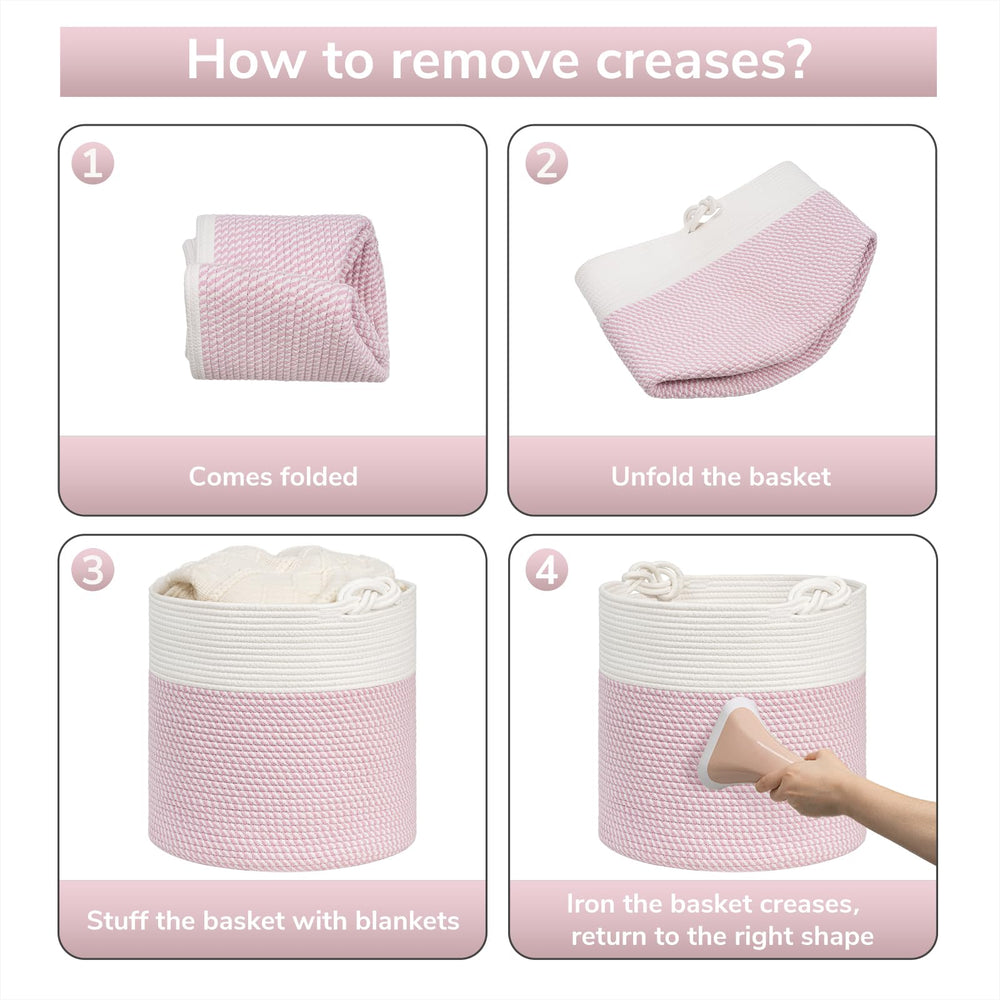 Goodpick Baby Storage Basket nursery-decor pink blends with decor while keeping essentials.