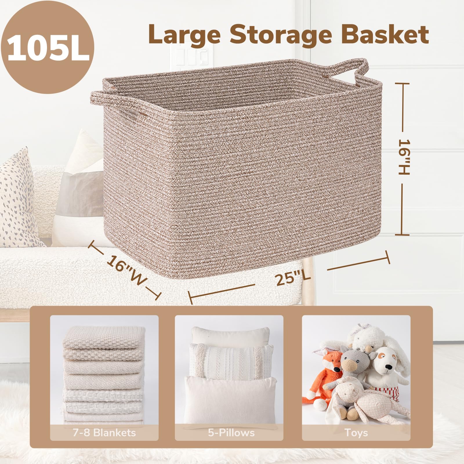 Goodpick basket with sturdy handles for easy lifting and daily use.
