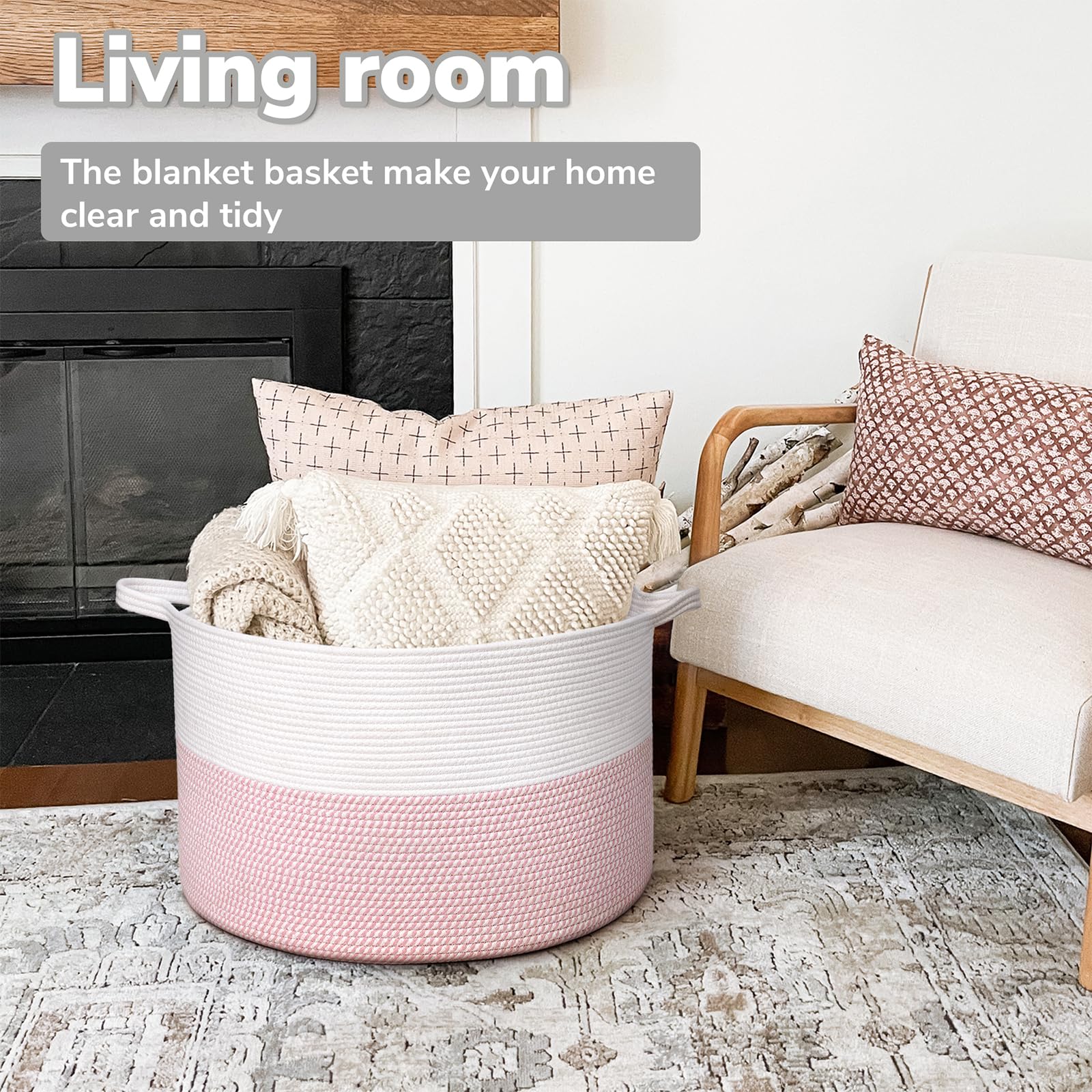Goodpick pink toy storage basket keeps kids toys organized and accessible.