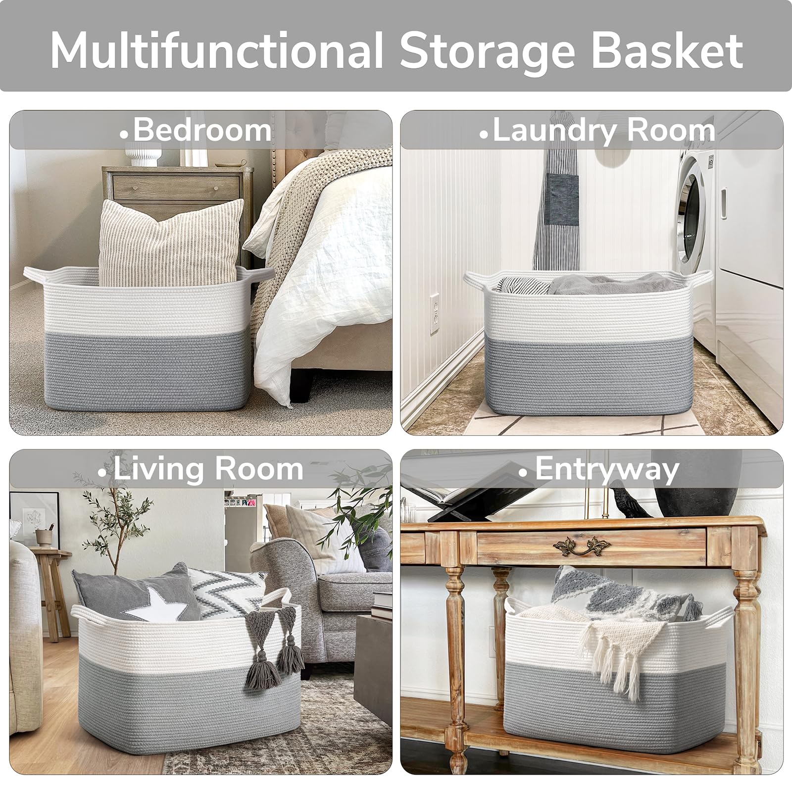 Goodpick basket with sturdy handles enables easy lifting when loaded.