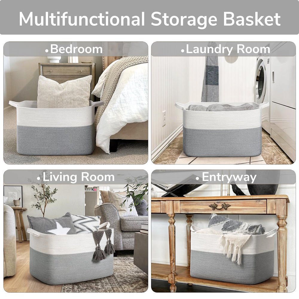 Goodpick basket with sturdy handles enables easy lifting when loaded.