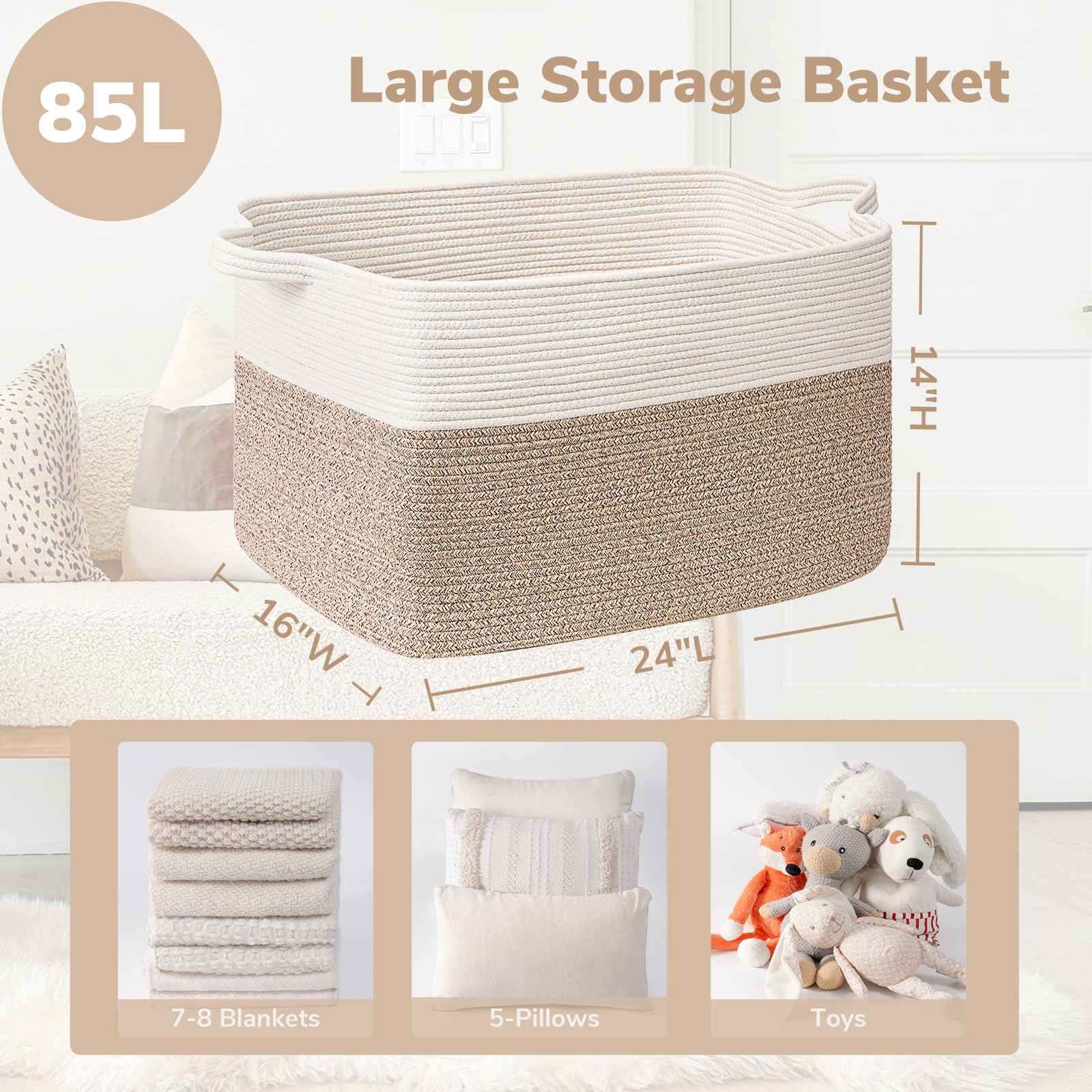 Goodpick basket with sturdy handles for easy lifting when full.