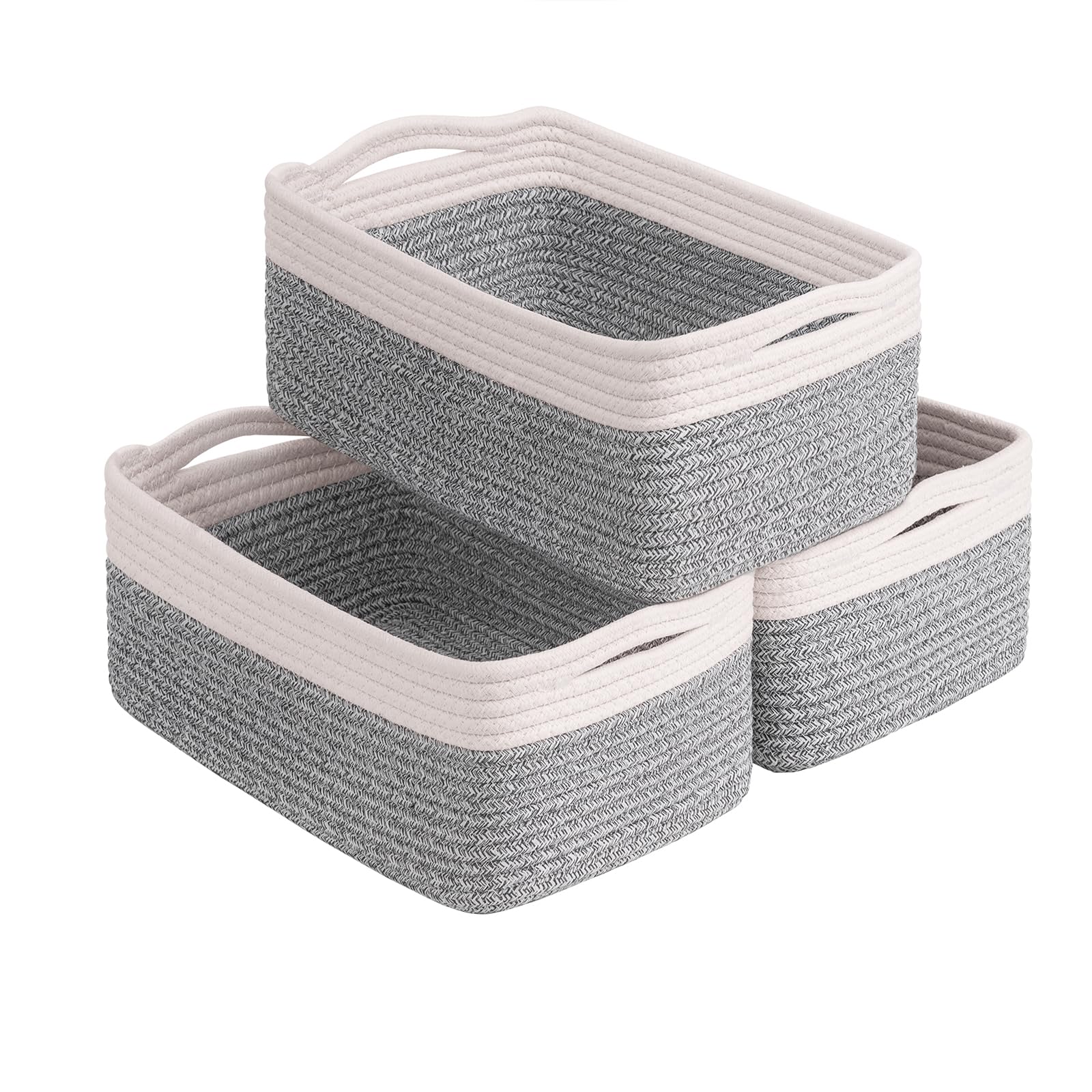 Goodpick baskets for shelves in white and light gray organize toys and essentials